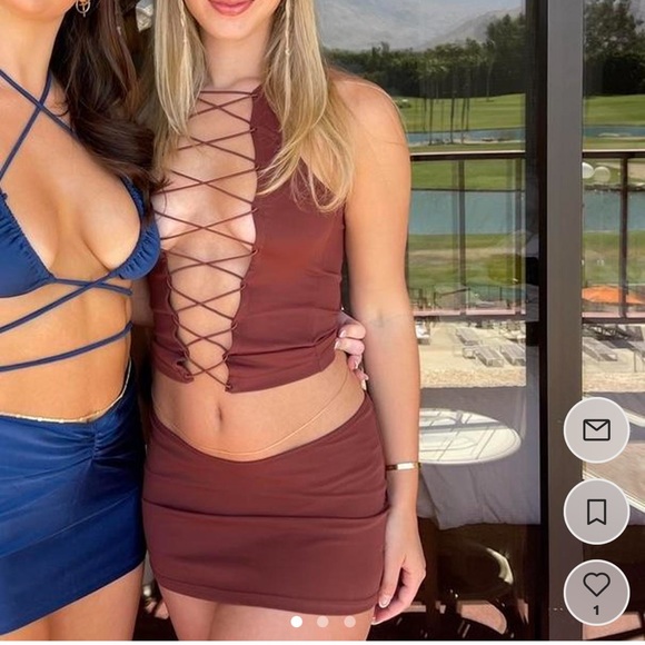 Brown Miaou Mystic Set XS top S skirt - Picture 3 of 3